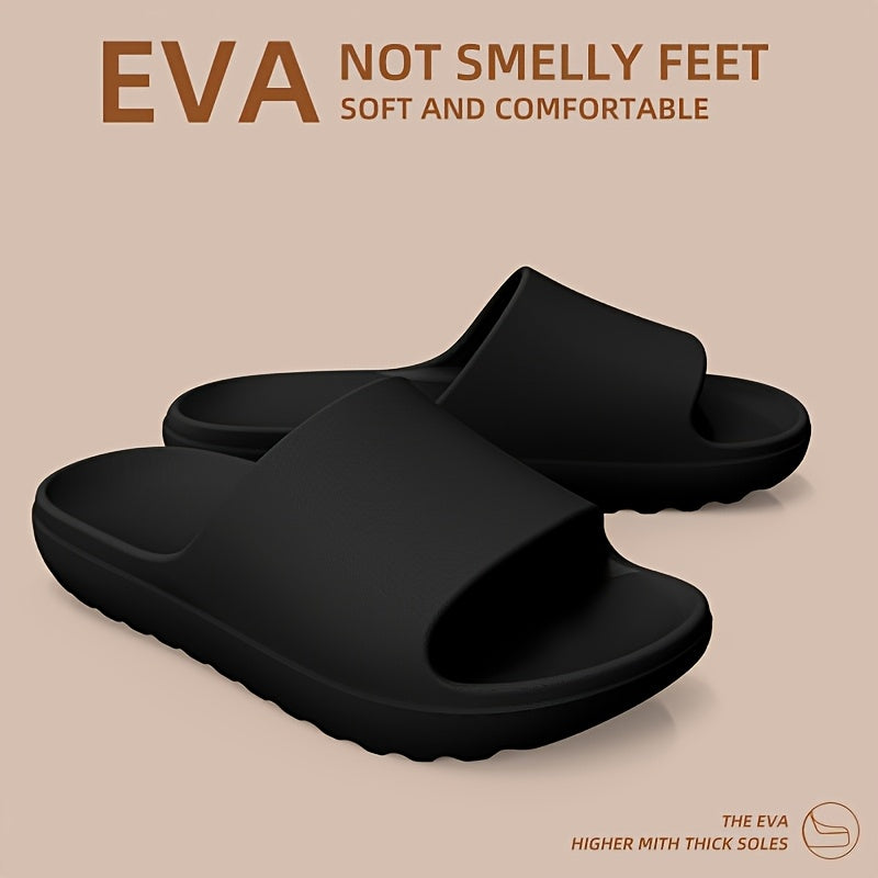 [Soft EVA House Slippers] Soft & Lightweight Women's Slip-On House Slippers | EVA Material, Comfortable Indoor/Outdoor Casual Shoes, Black, All-Season Wear